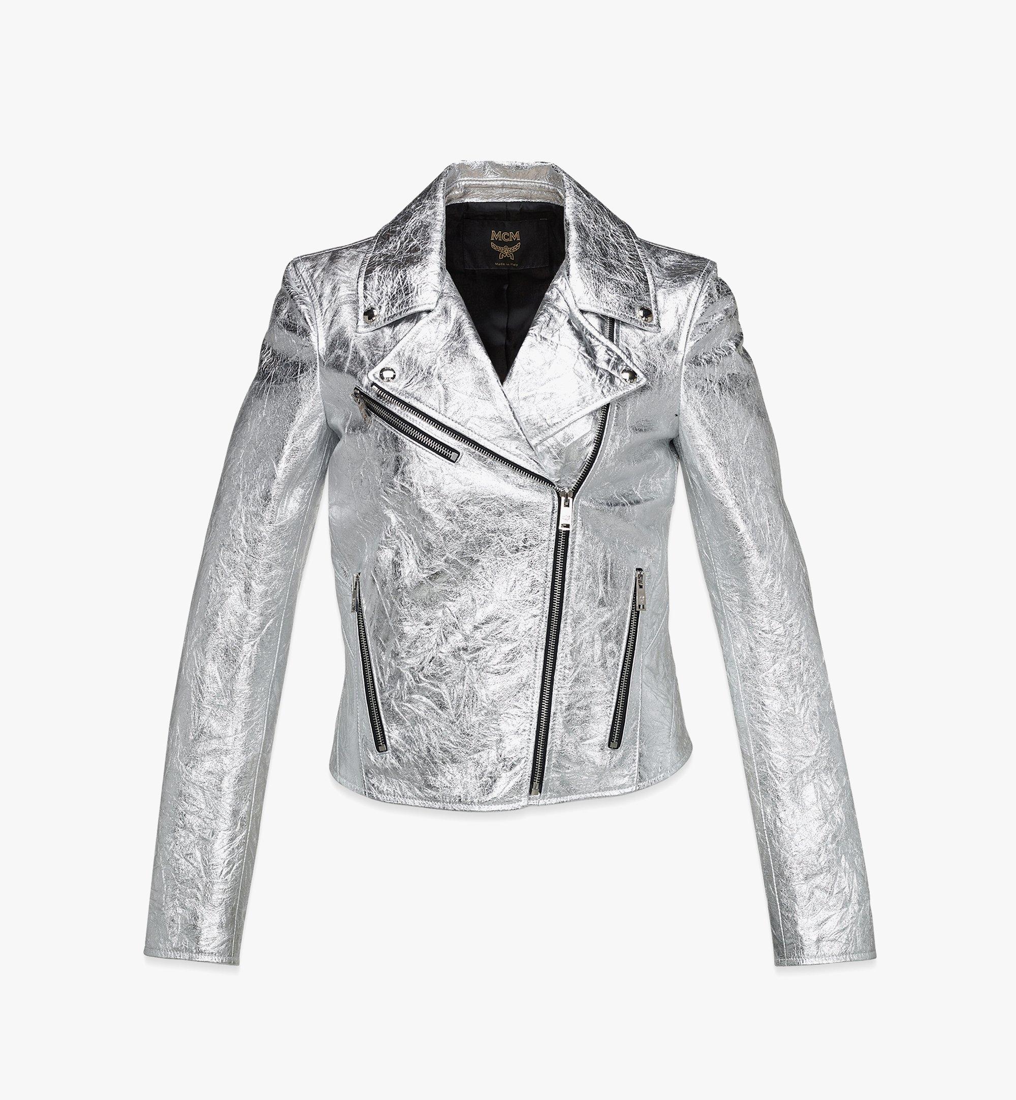 Bikerjacke in Metallic-Lammleder für Damen 1